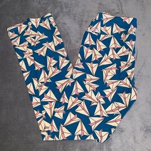 LulaRoe One Size Airplane Leggings